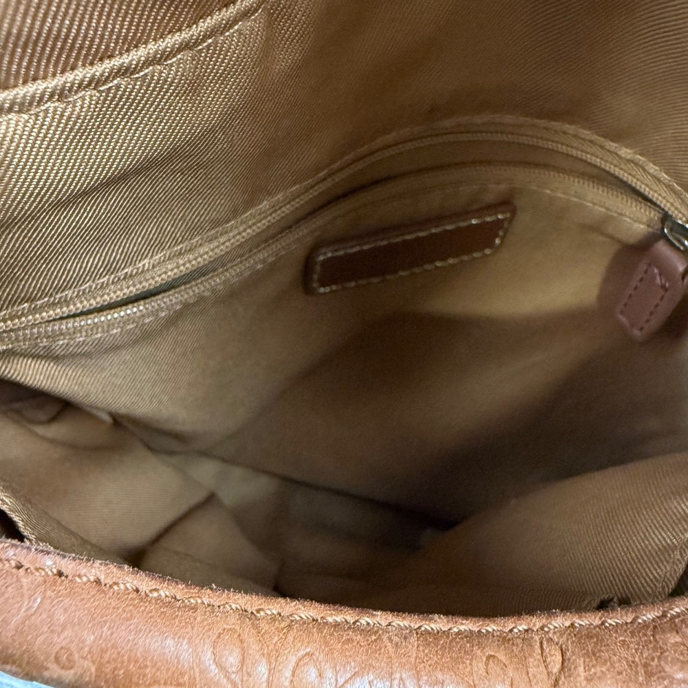 The Sak Silverlake Tan Leather Embossed Foldover Crossbody Bag Boho Western - Picture 8 of 14